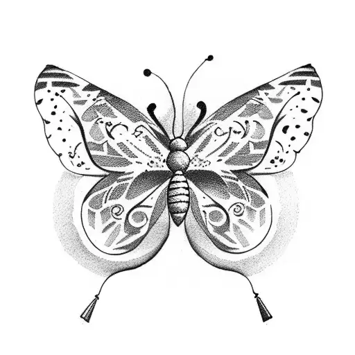 Psalm 23 with small butterflies tattoo design idea