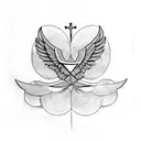 cross with wings tattoo design idea
