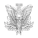 cross with wings tattoo design idea