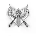 cross with wings tattoo design idea