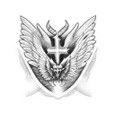 cross with wings tattoo design idea