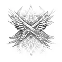 cross with wings tattoo design idea