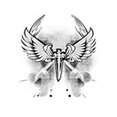 cross with wings tattoo design idea