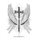 cross with wings tattoo design idea