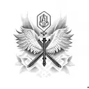 cross with wings tattoo design idea