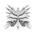 cross with wings tattoo design idea