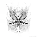 cross with wings tattoo design idea