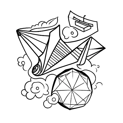 paper plane  tattoo design idea