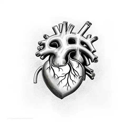 human heart making home from blood tattoo design idea