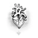 human heart making home from blood tattoo design idea