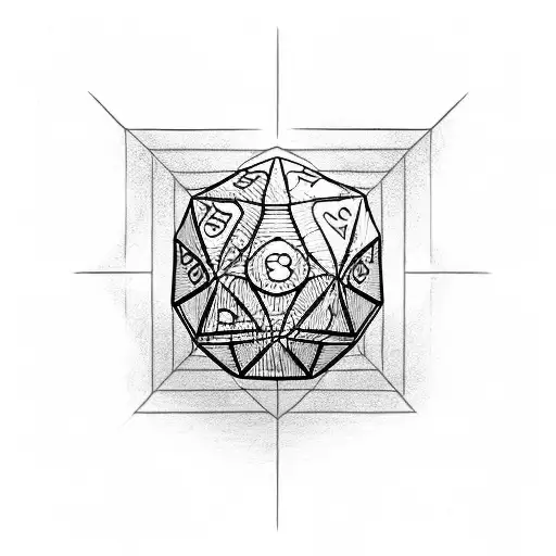 DnD 20 dice tattoo design idea