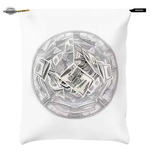 money bag surrounded by hundred dollar bills tattoo design idea