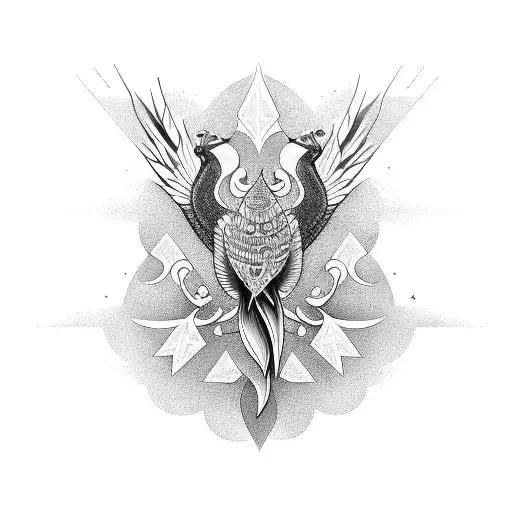 pavo real tattoo design idea