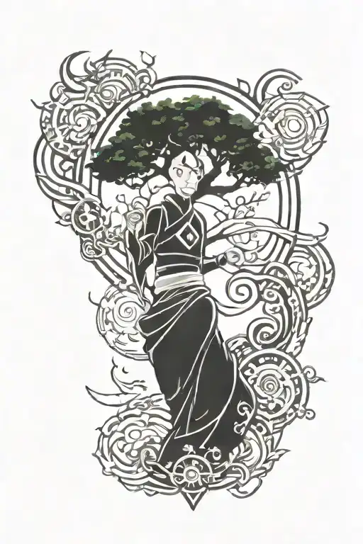 avatar the last airbender four elements tattoo design idea