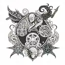 avatar the last airbender four elements tattoo design idea
