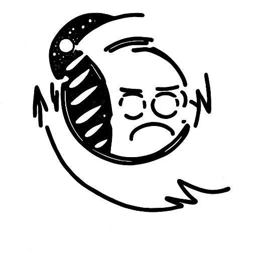 Rick and Morty in the Moon relax tattoo design idea