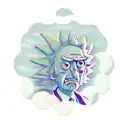 Rick and Morty in the Moon relax tattoo design idea