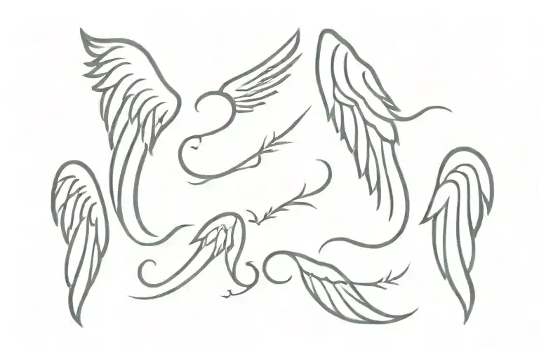 The year 1984-2015 with angel wings tattoo design idea