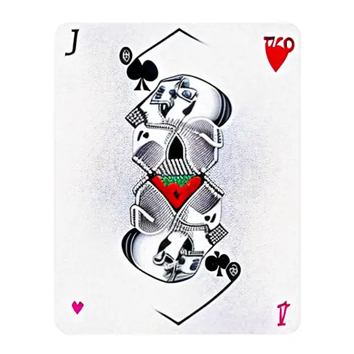 7 of hearts playing card, skull, ranger tab and poppy tattoo design idea