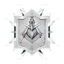 Intricate Masonic emblem with geometric patterns tattoo design idea