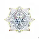 Intricate Masonic emblem with geometric patterns tattoo design idea