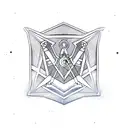 Intricate Masonic emblem with geometric patterns tattoo design idea