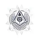 Intricate Masonic emblem with geometric patterns tattoo design idea