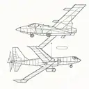 A geometric airplane design with intricate details of repairment tools integrated throughout, in a minimalist style tattoo design idea