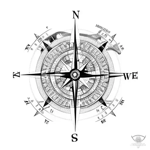 A detailed compass surrounded by various international landmarks representing the client's passion for travel and exploration. tattoo design idea