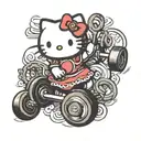hello kitty gym weights tattoo design idea