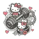 hello kitty gym weights tattoo design idea