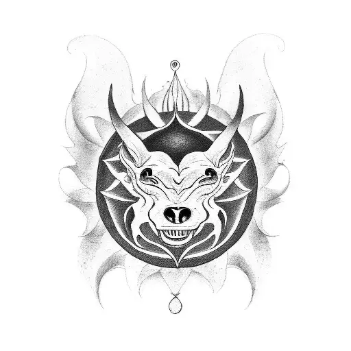 fechamento costas Kundalini Yoga luciferiana monja mulher preta árvore cipó "Ho drakon Ho Megas" tattoo design idea