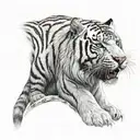 white tiger with blue eyes staring tattoo design idea