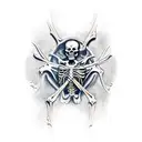 full body skeleton drowning tattoo design idea