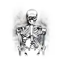 full body skeleton drowning tattoo design idea