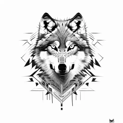 Wolf covered in barbwire tattoo design idea