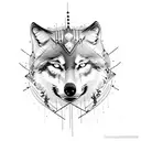 Wolf covered in barbwire tattoo design idea