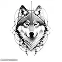 Wolf covered in barbwire tattoo design idea