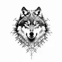 Wolf covered in barbwire tattoo design idea