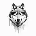 Wolf covered in barbwire tattoo design idea