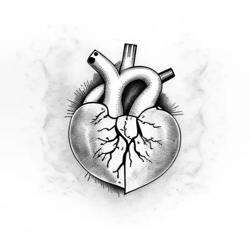 ripped skin over heart with kids names incorporated  tattoo design idea