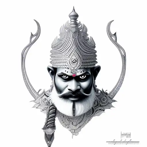  full body 10 head ravanan tattoo design idea