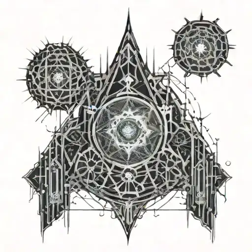 gothic cathedral tower tattoo design idea
