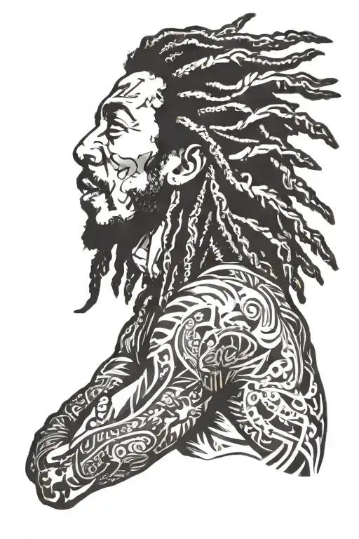 Bob Marley sleeve underarm tattoo design idea