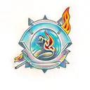 Flame tattoo design idea