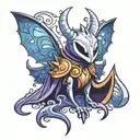 Spyro the Dragon con Hollow Knight tattoo design idea