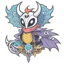 Spyro the Dragon con Hollow Knight tattoo design idea