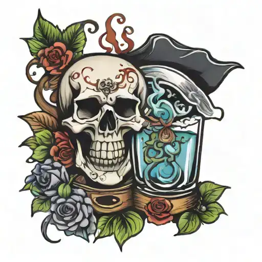 alcohol is poison tattoo design idea