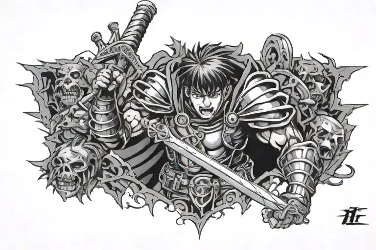 guts anime berserk tattoo design idea