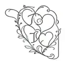 heart initials  T tattoo design idea